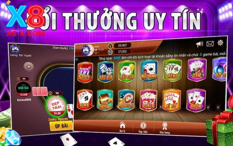 Cổng game X8 đa dạng trò chơi đổi thưởng